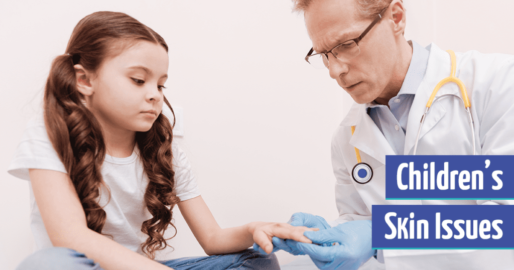 doctor assisting young girl in physicians office