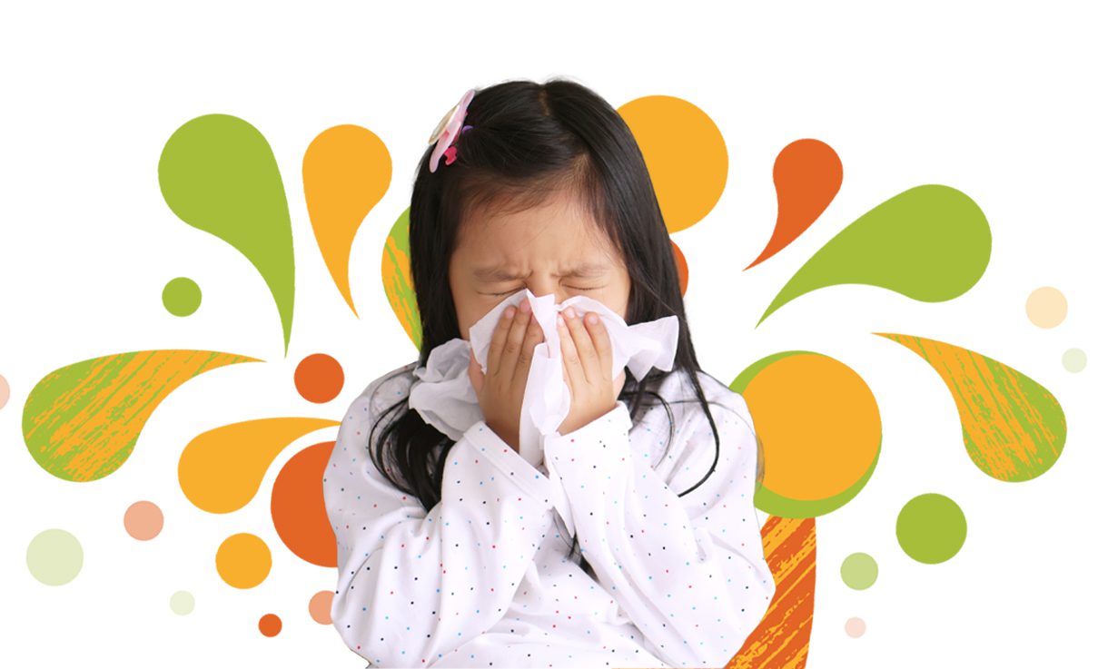 girl sneezing