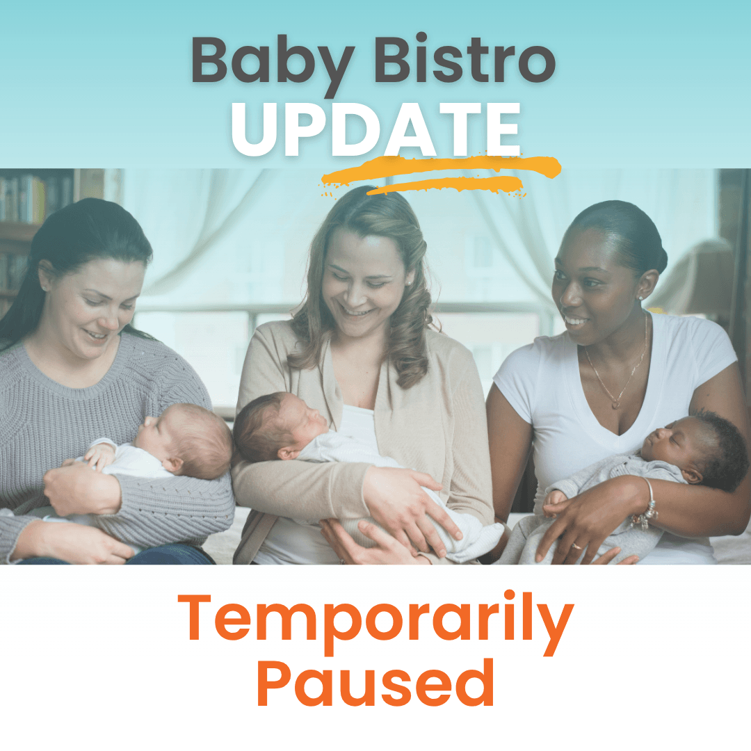 Copy of YC IG Baby Bistro Paued until further notice Graphic with text: "IMPORTANT NOTICE. Waiting Room Occupancy Changes – Effective March 30." Includes illustrations of a megaphone and logos for The Youth Clinic Primary Care and Pediatric Urgent Care.