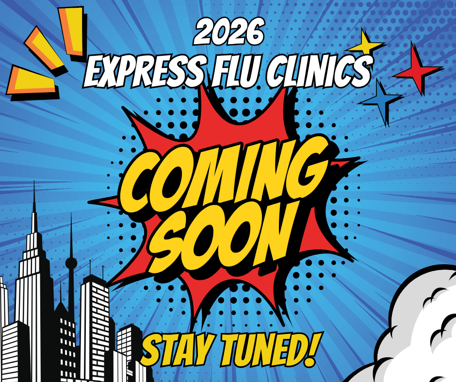 2026 Flu Clinics coming Text logo with "Max's" in large orange letters above "Market" in large teal letters on a white background.